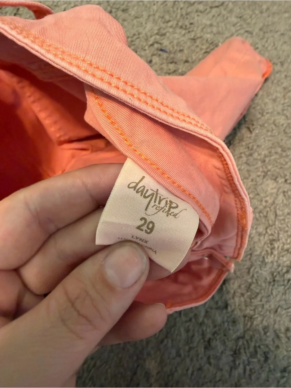 Daytrip Coral Pink Denim Shorts